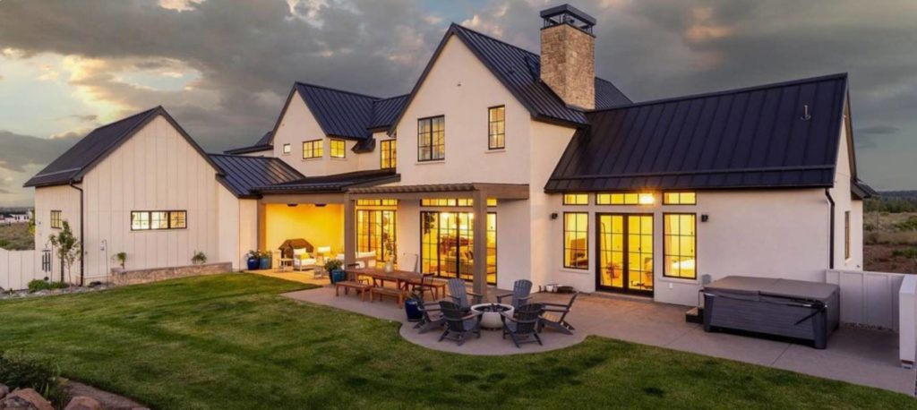 Illustration of a custom home under construction in the scenic landscape of Central Oregon, reflecting the region's natural beauty and architectural diversity.